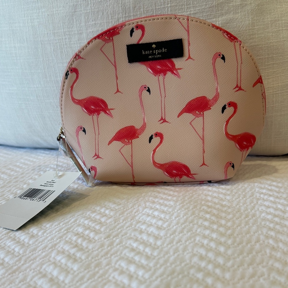 Kate Spade Shore Street Keri Flamingo Print Cosmetic Bag